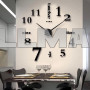 Большие настенные часы Horloge 3D DIY кварц 27/37/47 55 см черные